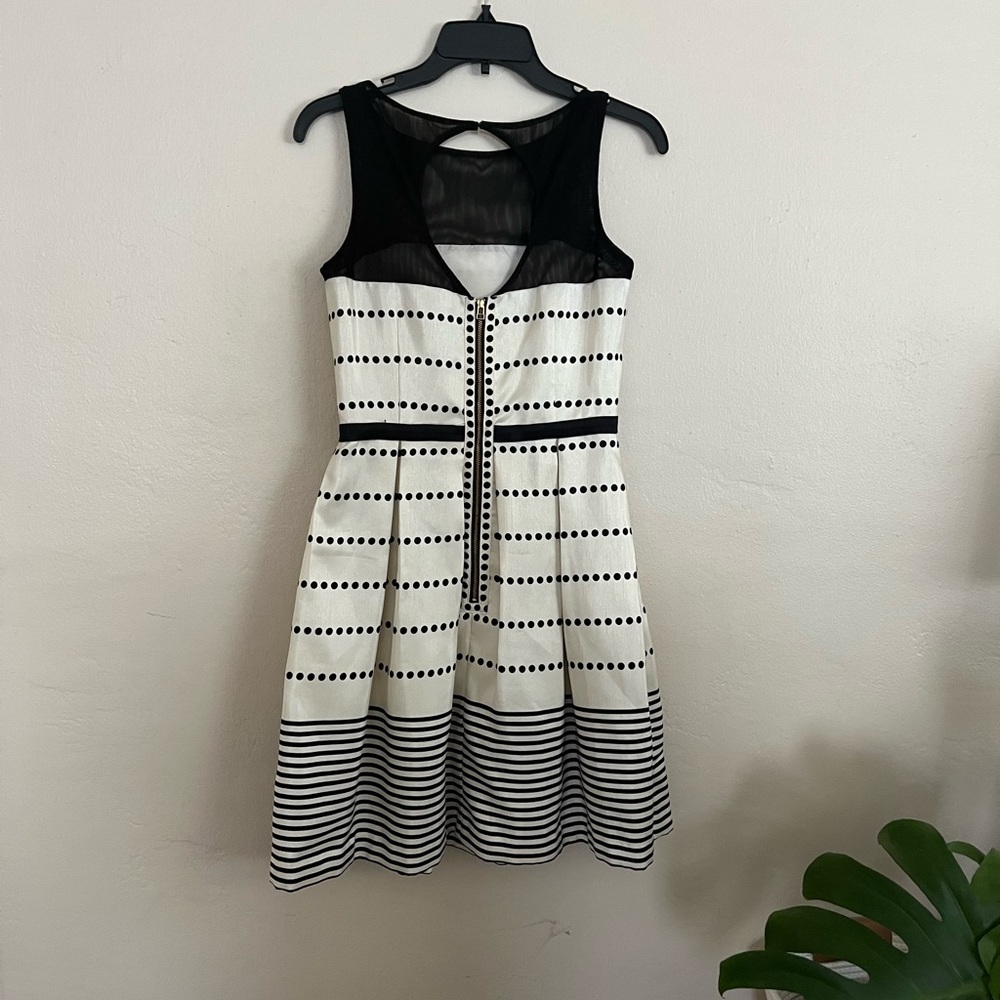 Taylor size 2 fit and flare cream and black dress